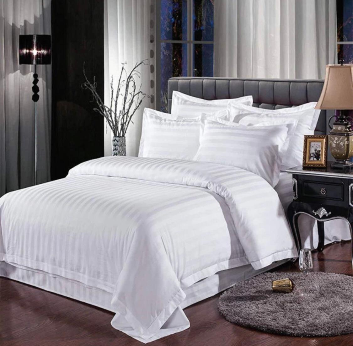 Satin Stripe Double Bedsheets
