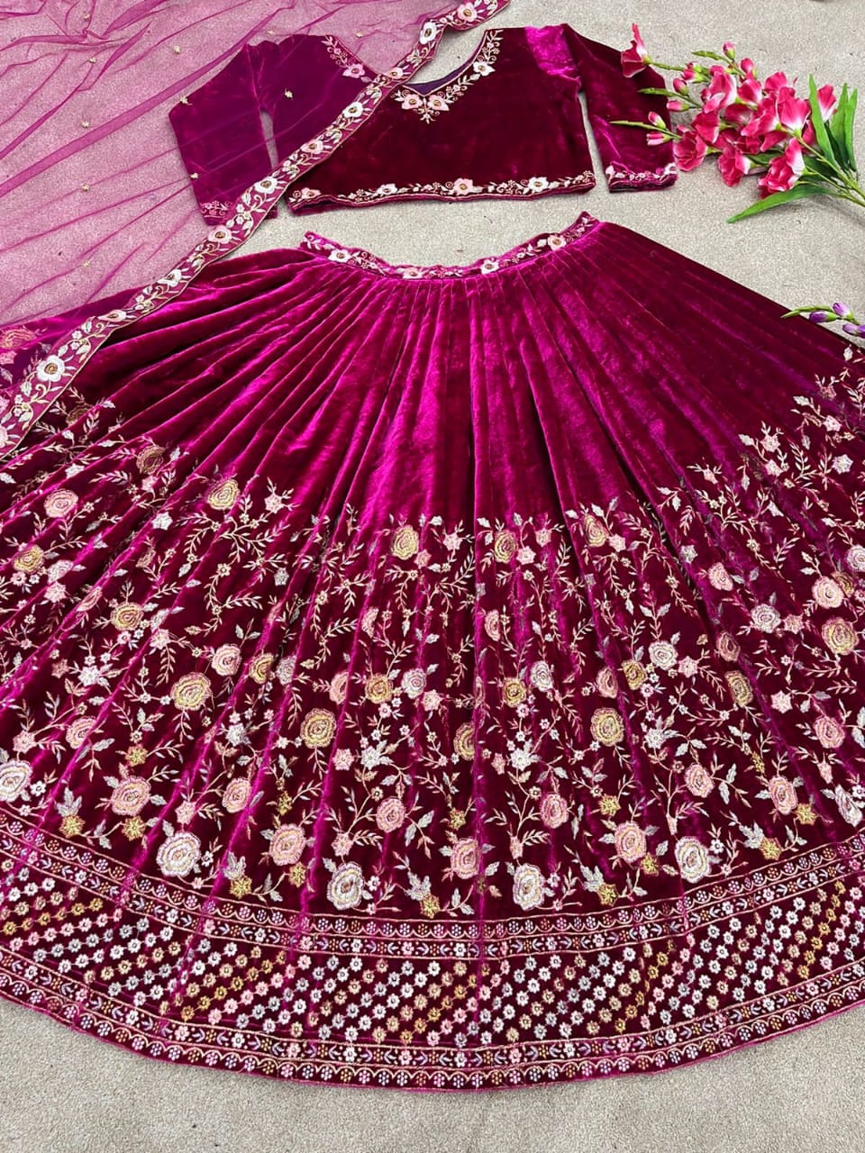 Bridal Viscose Velvet Lehenga Choli