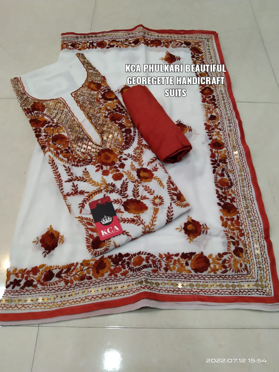 Georgette suits with Kantha embroidery