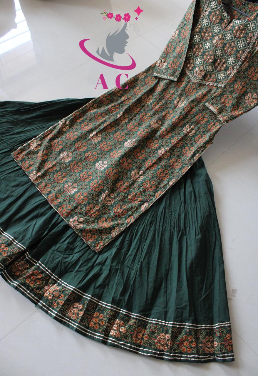 Cotton Printed Stitched Shirt with Palazzo