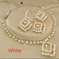 White Beads Jewelry Set