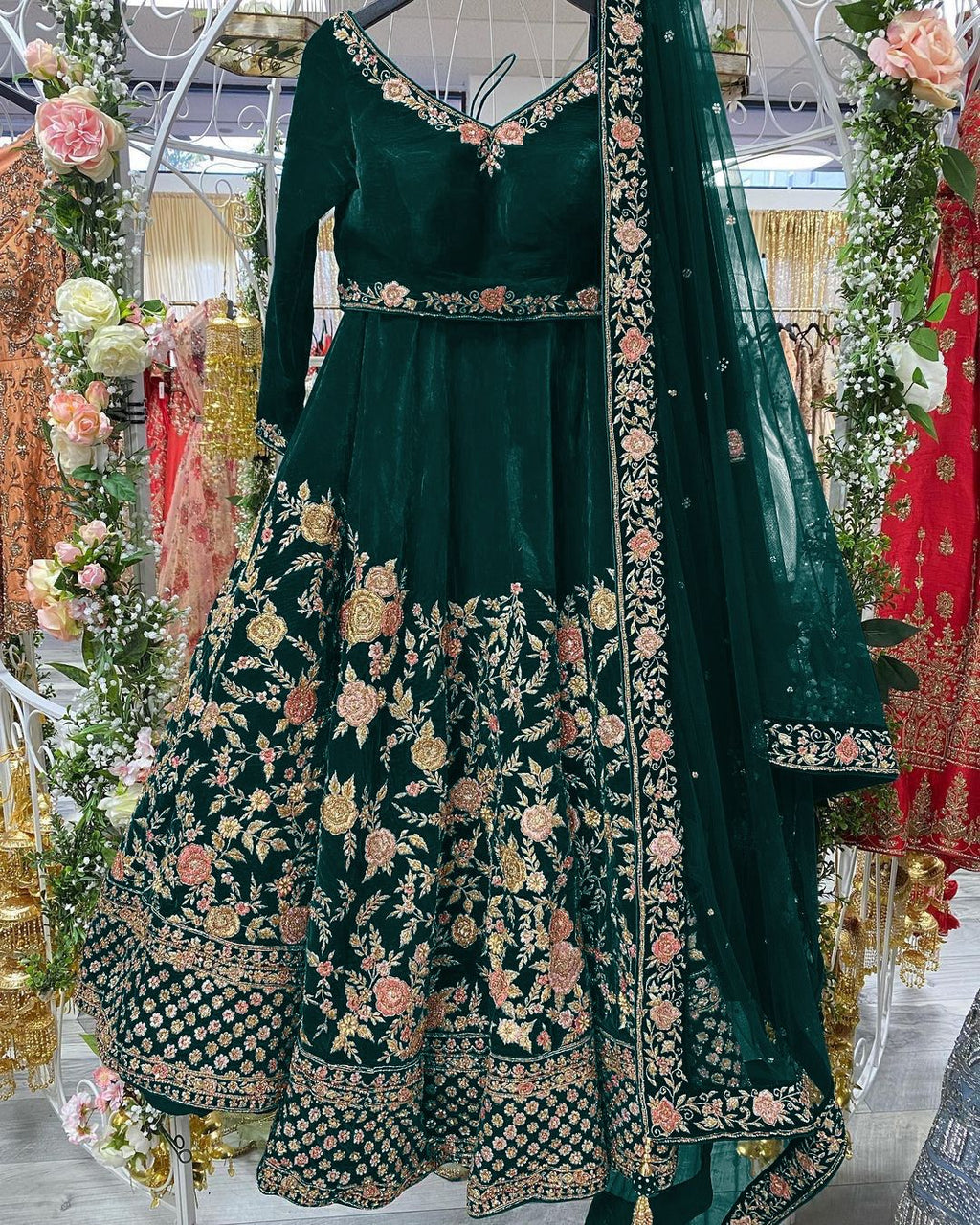 Bridal Viscose Velvet Lehenga Choli