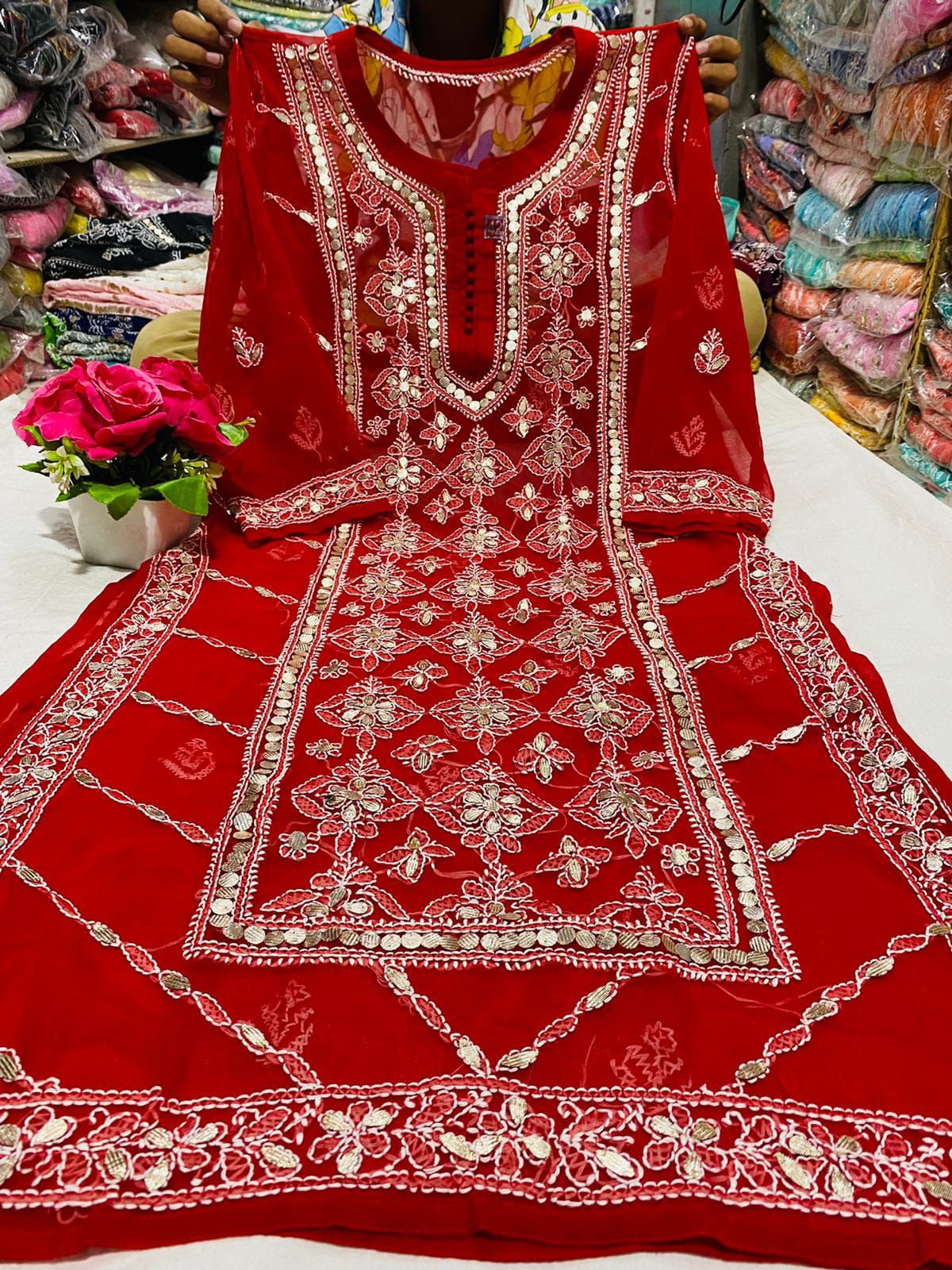 Chikankari Gota Work Kurtis