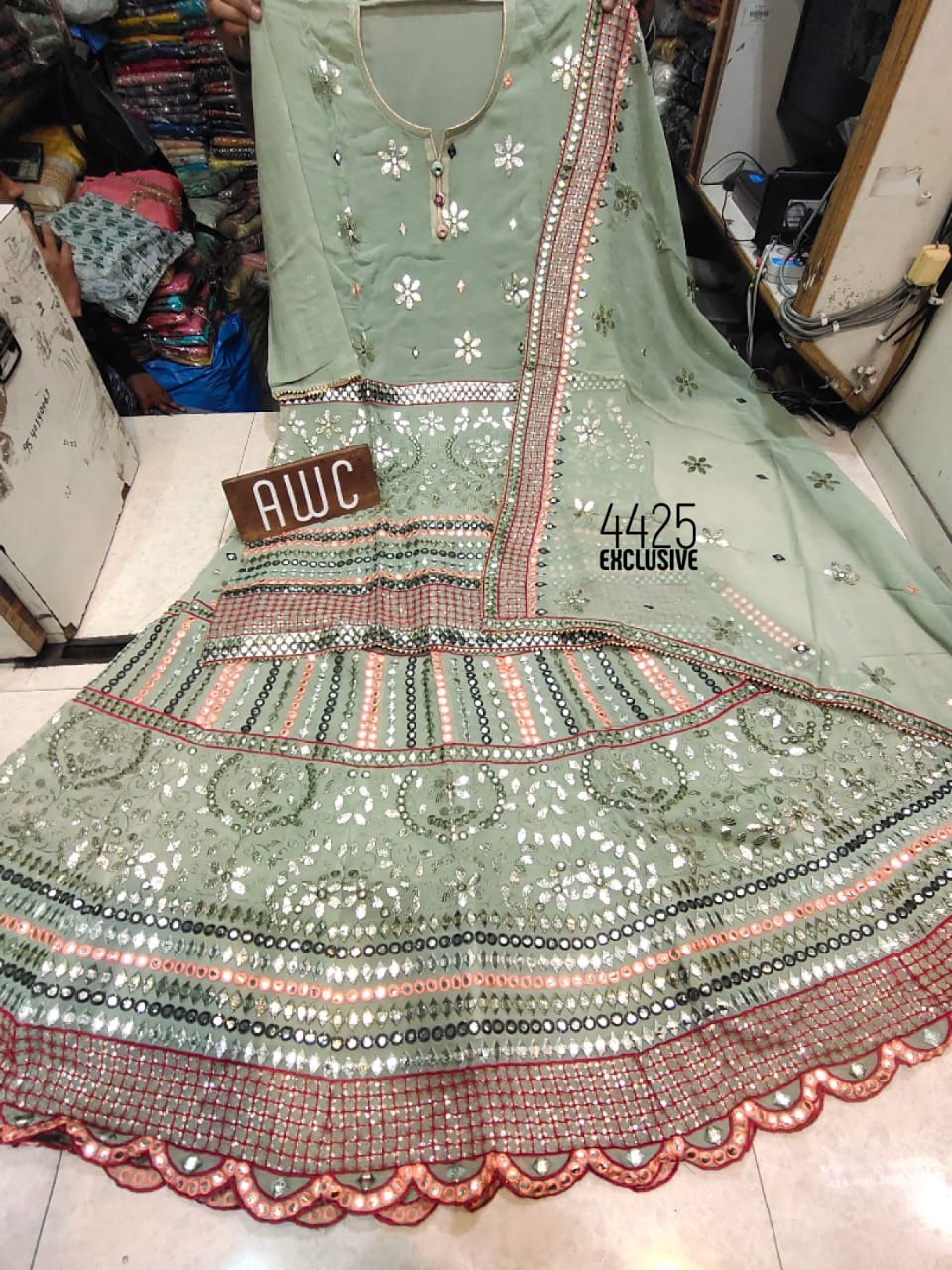 Designer Georgette Lehengas