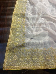 Beautiful Organza Saree with embroidery and sequins