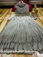 Pretty Georgette crop top with pleated skirt(frill)