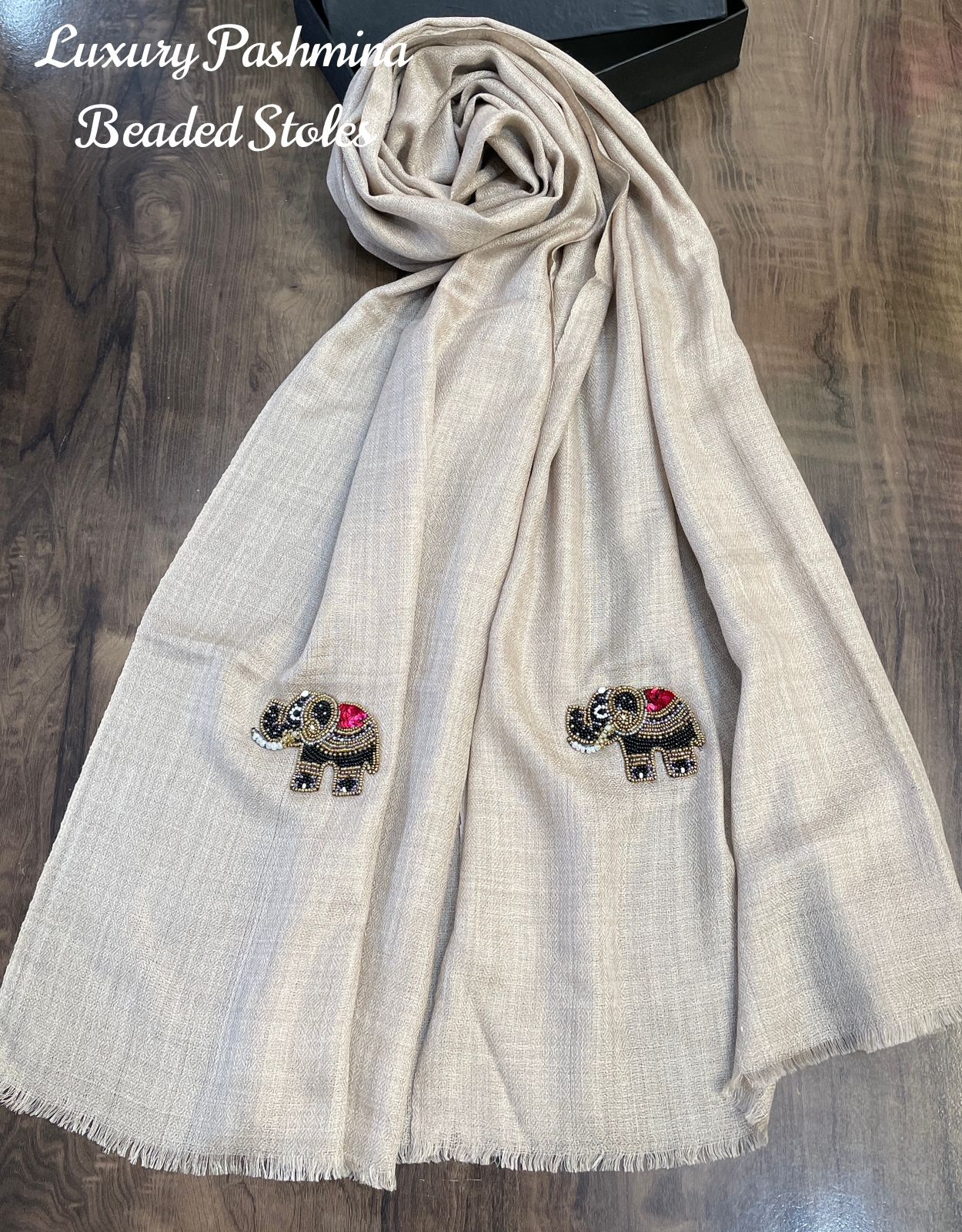 Woolen Stoles with beaded patch