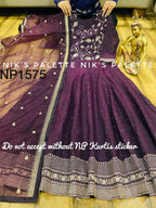 Viscose Modal Chanderi Anarkali with badla work