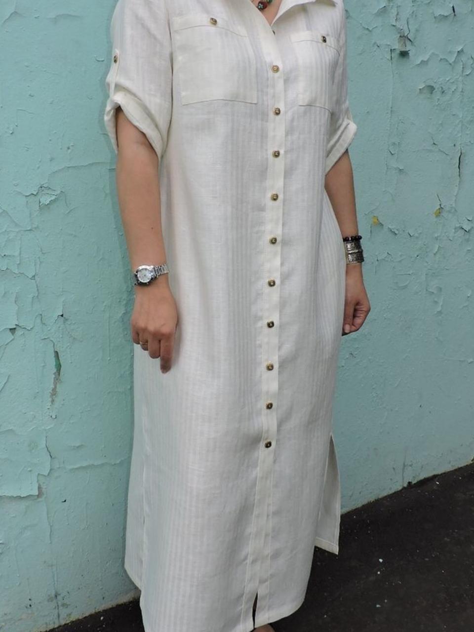Cotton Long Shirt with buttons front open