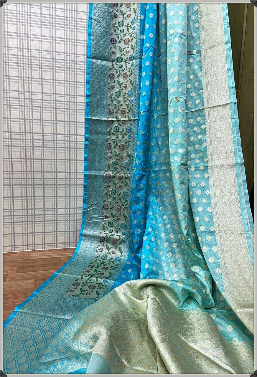 Benarsi Dyeable Semi-Georgette Silk Saree