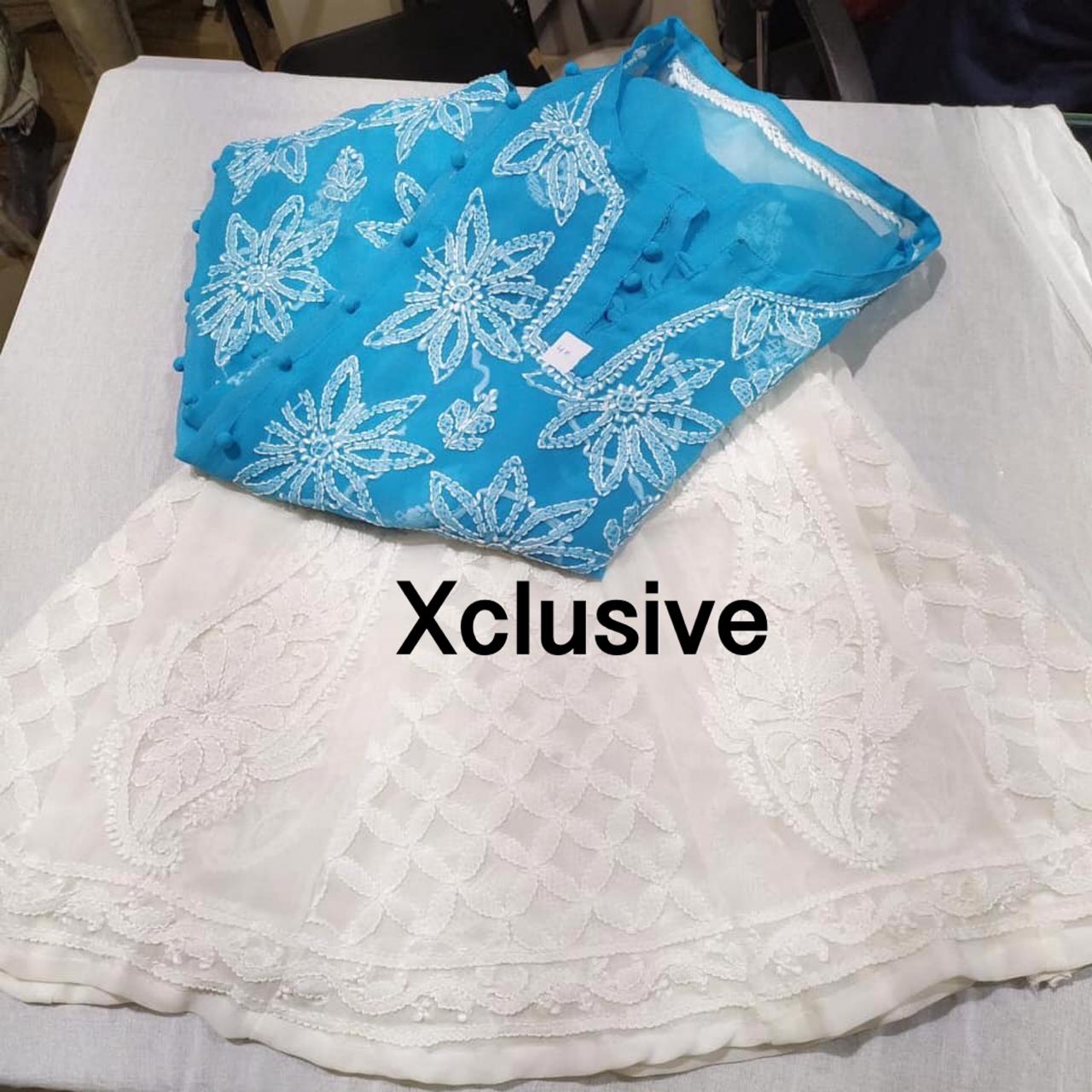 Lucknowi Kurtis with Kali Shararas