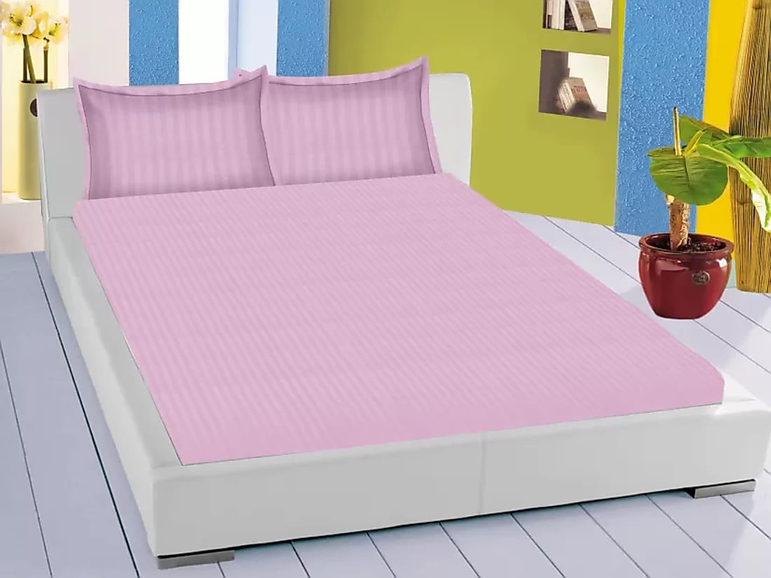 Satin Stripes King-Size Fitted Bedding Set
