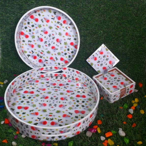 Beautiful Tray n Coasters Combo