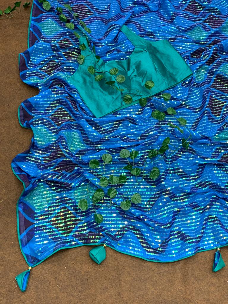 Beautiful Sequins Saree