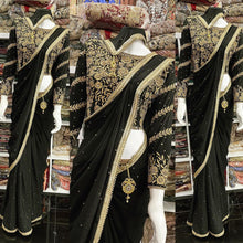 Load image into Gallery viewer, Georgette Embroidered Sarees with stone work