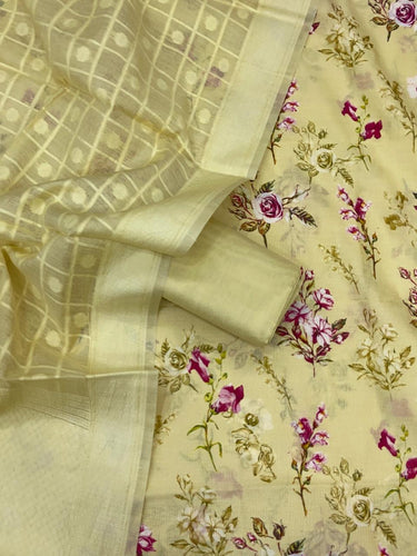 Chanderi Digital Print Shirt with Patola Dupatta