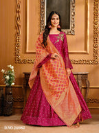 Taffeta Silk Gown with Dupatta