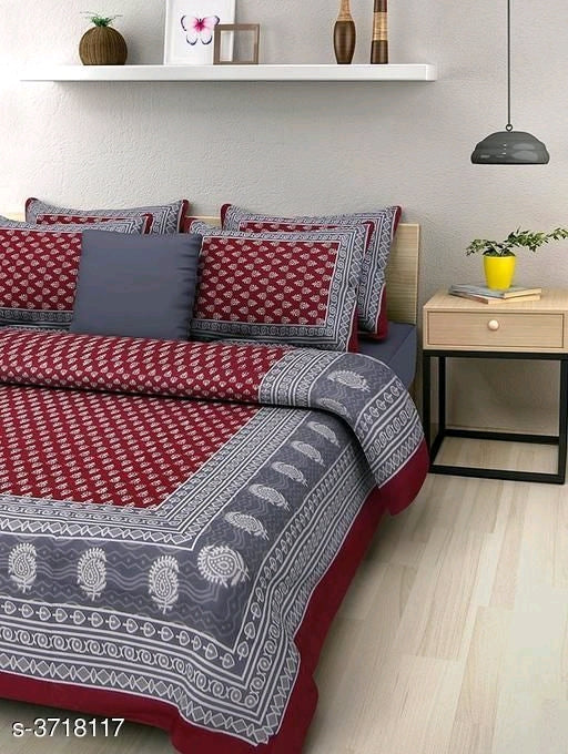Elite Attractive Cotton Printed Double Bedsheets Vol 12