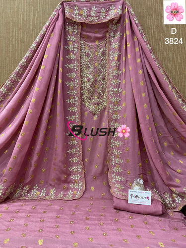 Dola Silk Suit with hand embroidery