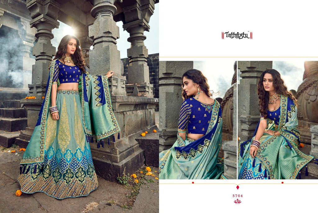 Jacqard Silk Lehengas