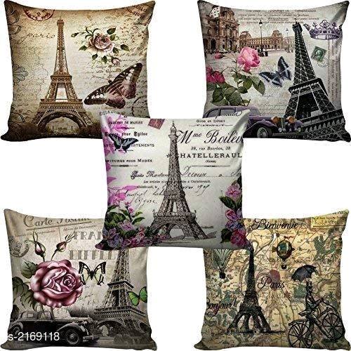 Comfy Stylish Jute Printed Cushion Covers Vol 17 M1