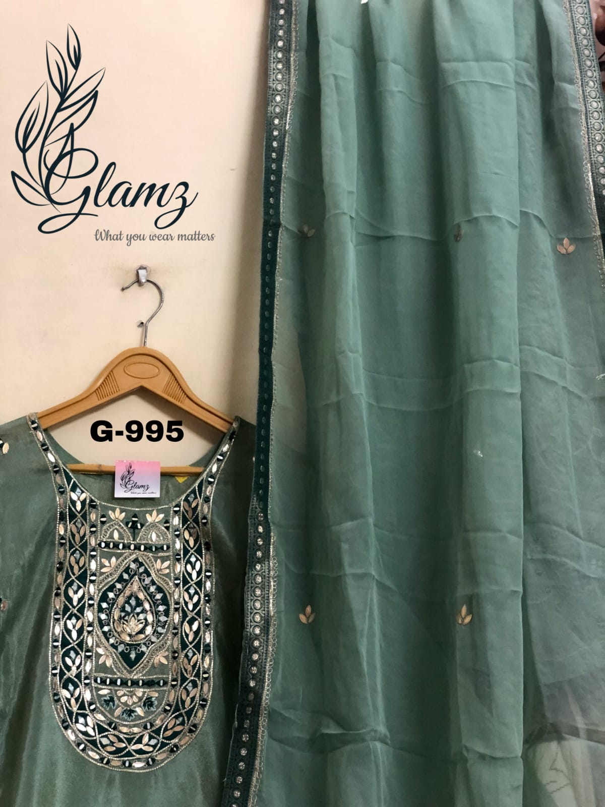 Embroidered Kurti Gota Garara Set