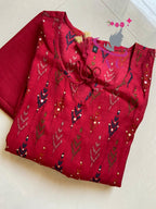 Cotton Silk Stitched Shirt (Sequins) with Pant