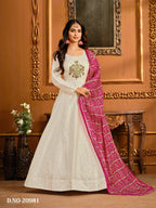 Taffeta Silk Gown with Dupatta