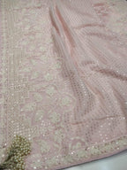 Chanderi Shirt with Gotta work, Georgette Embroidered Dupatta n Shantoon Bottom
