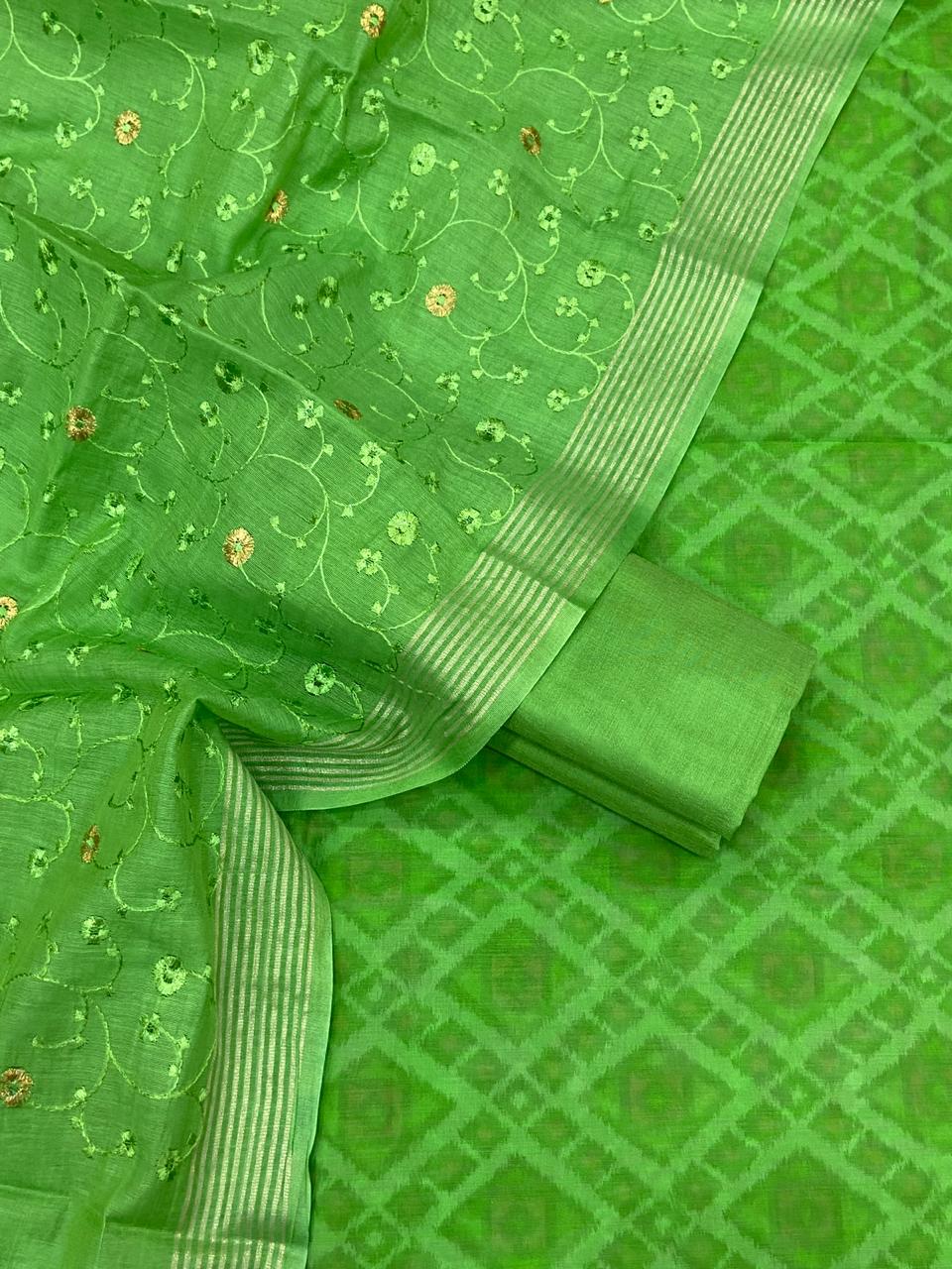 Handloom Chanderi with zari boota