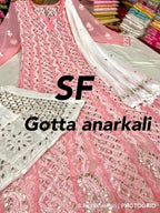 Chikankari Anarkali Sharara with gotta patti work