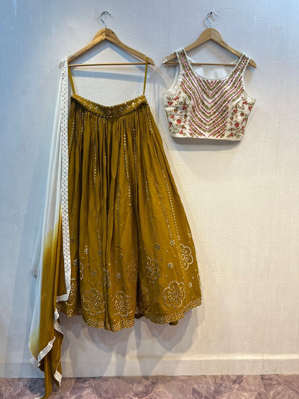 Georgette Sequins Lehenga Choli