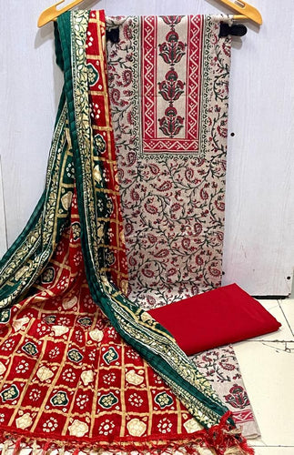 Chanderi Kalamkari Top Cotton Bottom