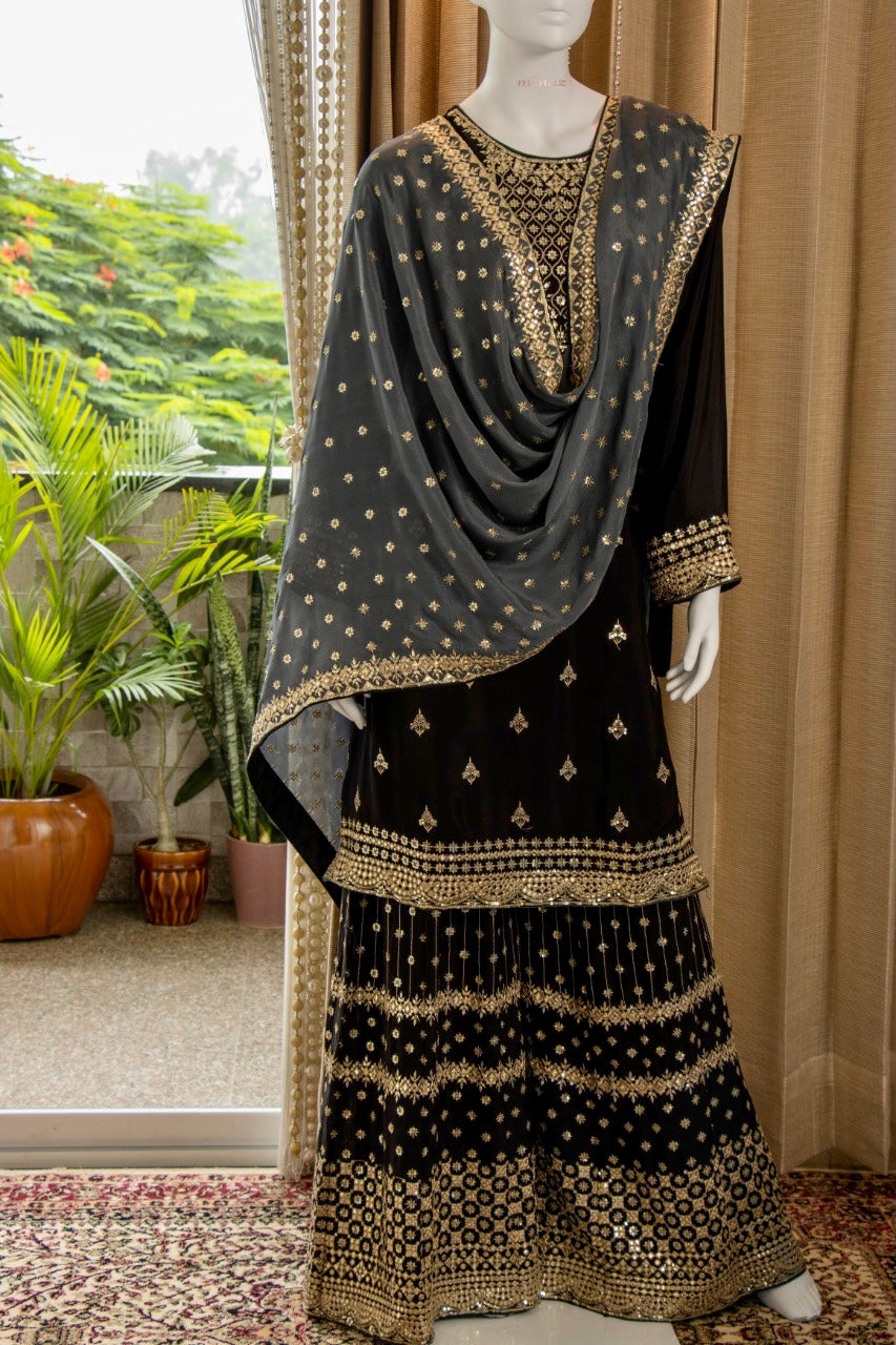 Beautiful Chinnon Shirt Skirt Dupatta