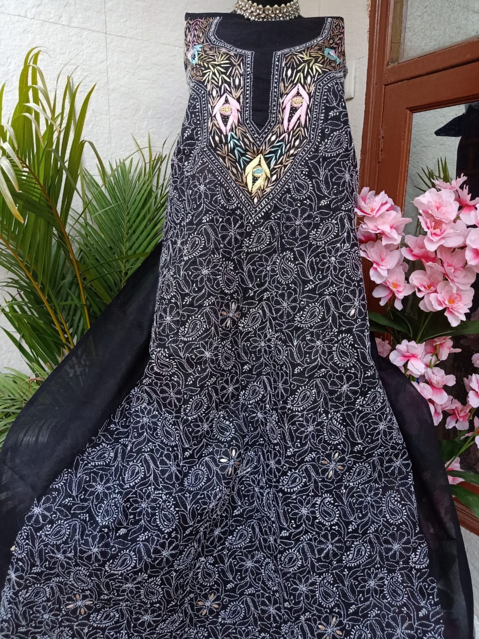 Exquisite Chikankari Suits with Parsi Gara Embroidery