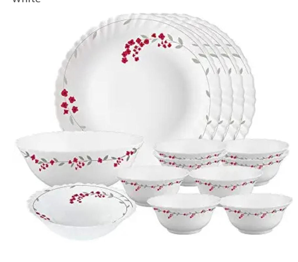 25 Pieces Larah Red Silk Dinner Set