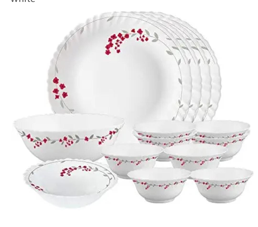 25 Pieces Larah Red Silk Dinner Set