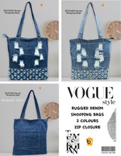 Load image into Gallery viewer, Denim Shopping Bags
