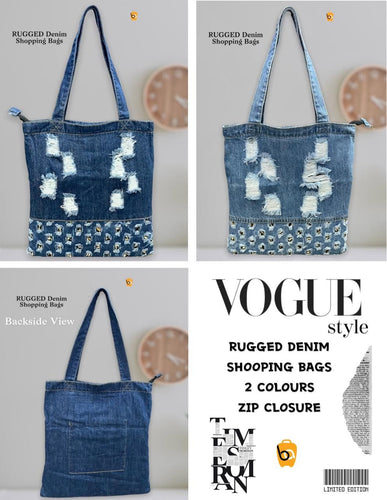 Denim Shopping Bags