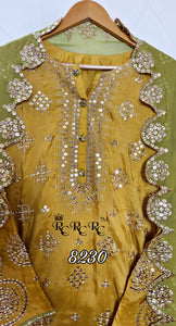 Beautiful Upada Silk Suit with with thread and sequins work