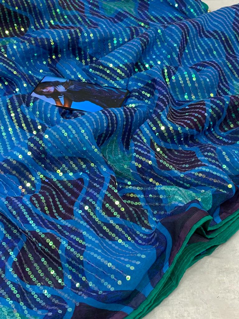 Beautiful Sequins Saree