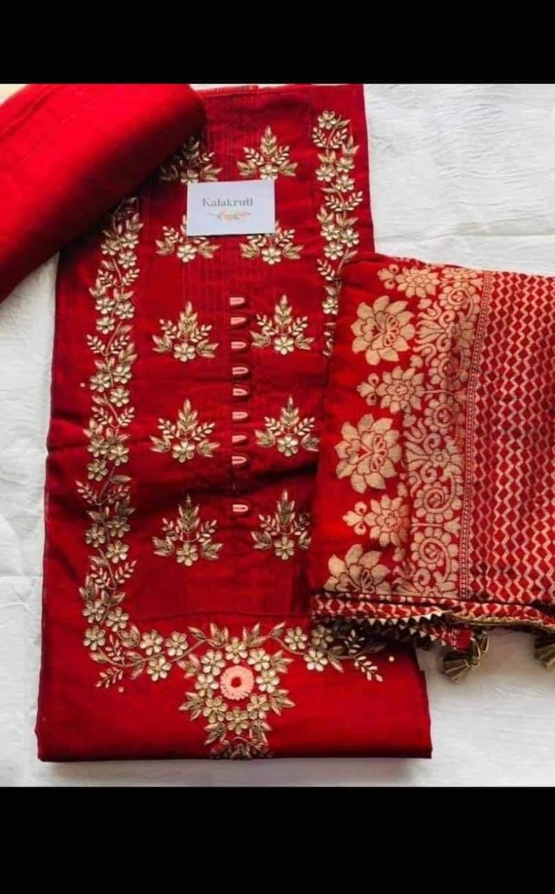Embroidered Chanderi Suits