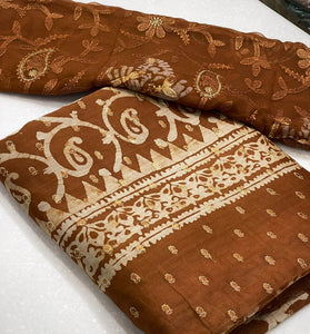 Maheshwari Silk Block Print Suits with Shantoon Bottom