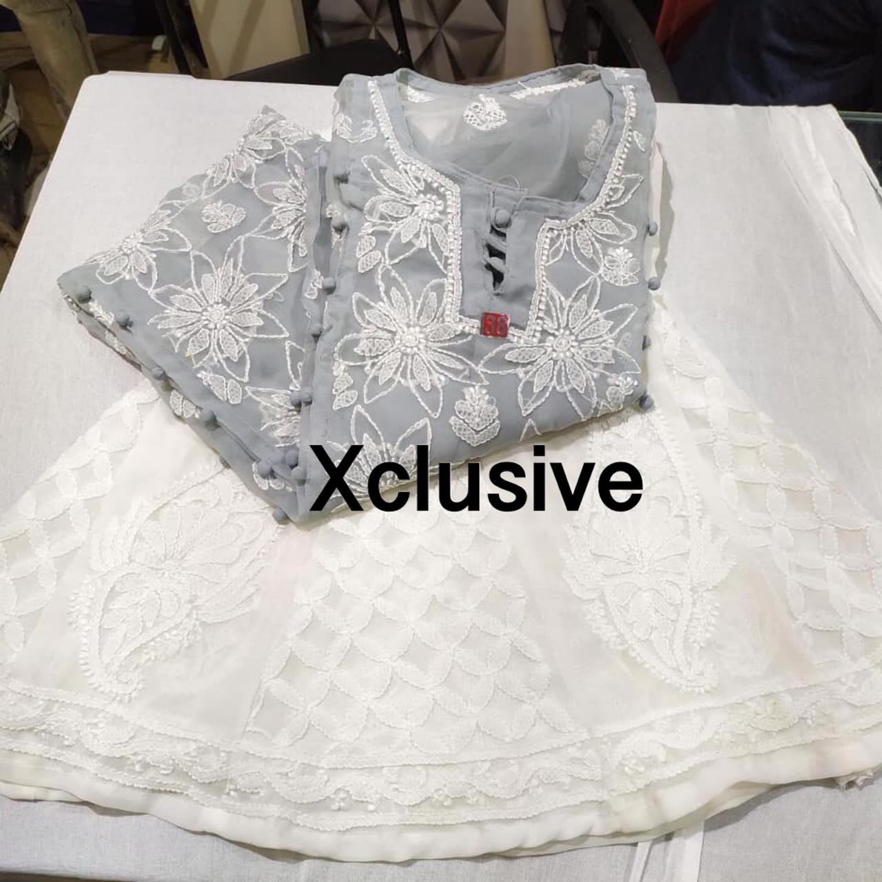 Lucknowi Kurtis with Kali Shararas