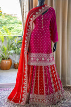 Pretty Chinnon Shirt Skirt Dupatta
