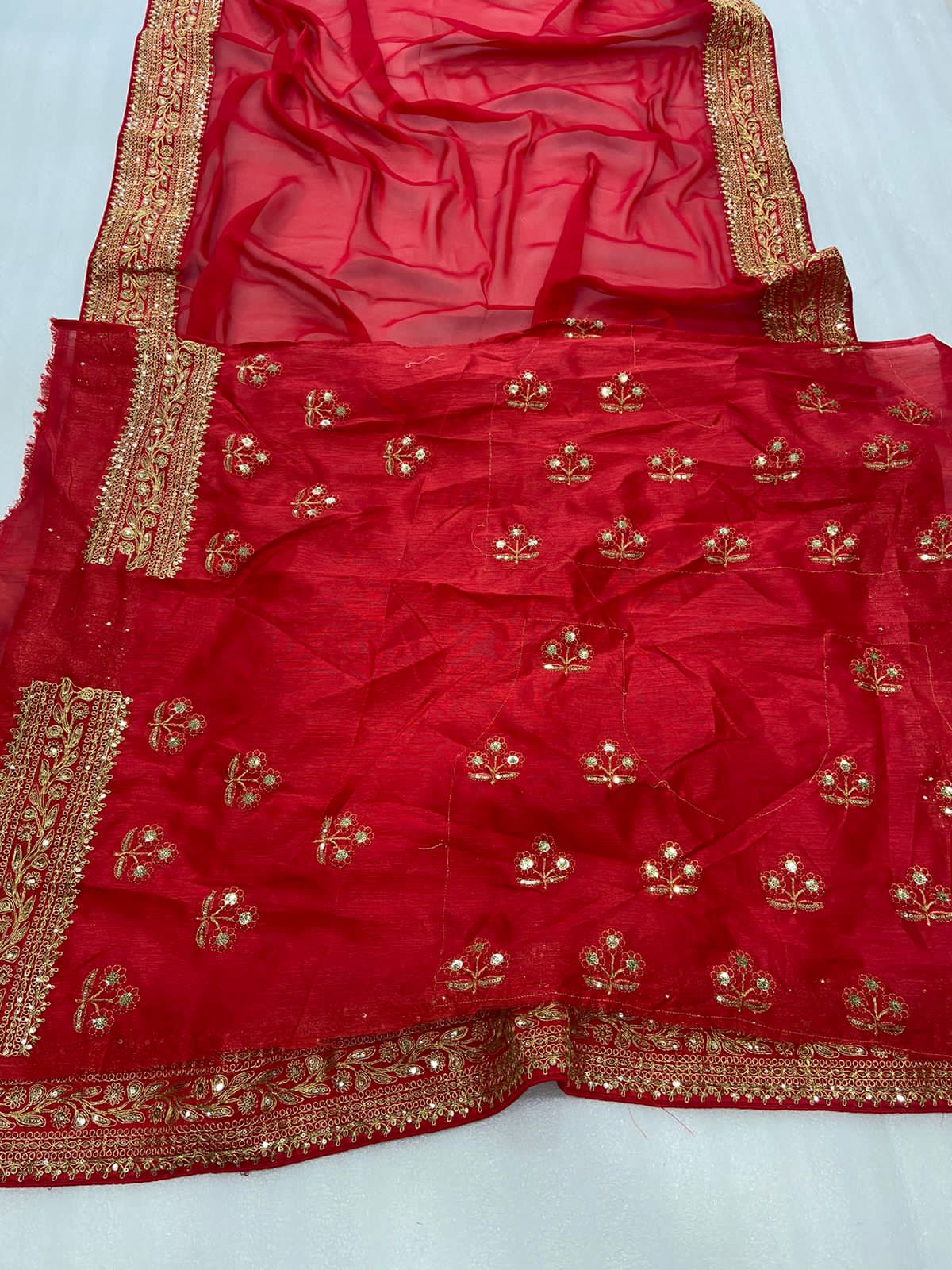 Rangoli Saree with embroidery and sequins