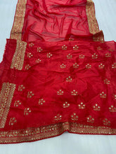 Load image into Gallery viewer, Rangoli Saree with embroidery and sequins