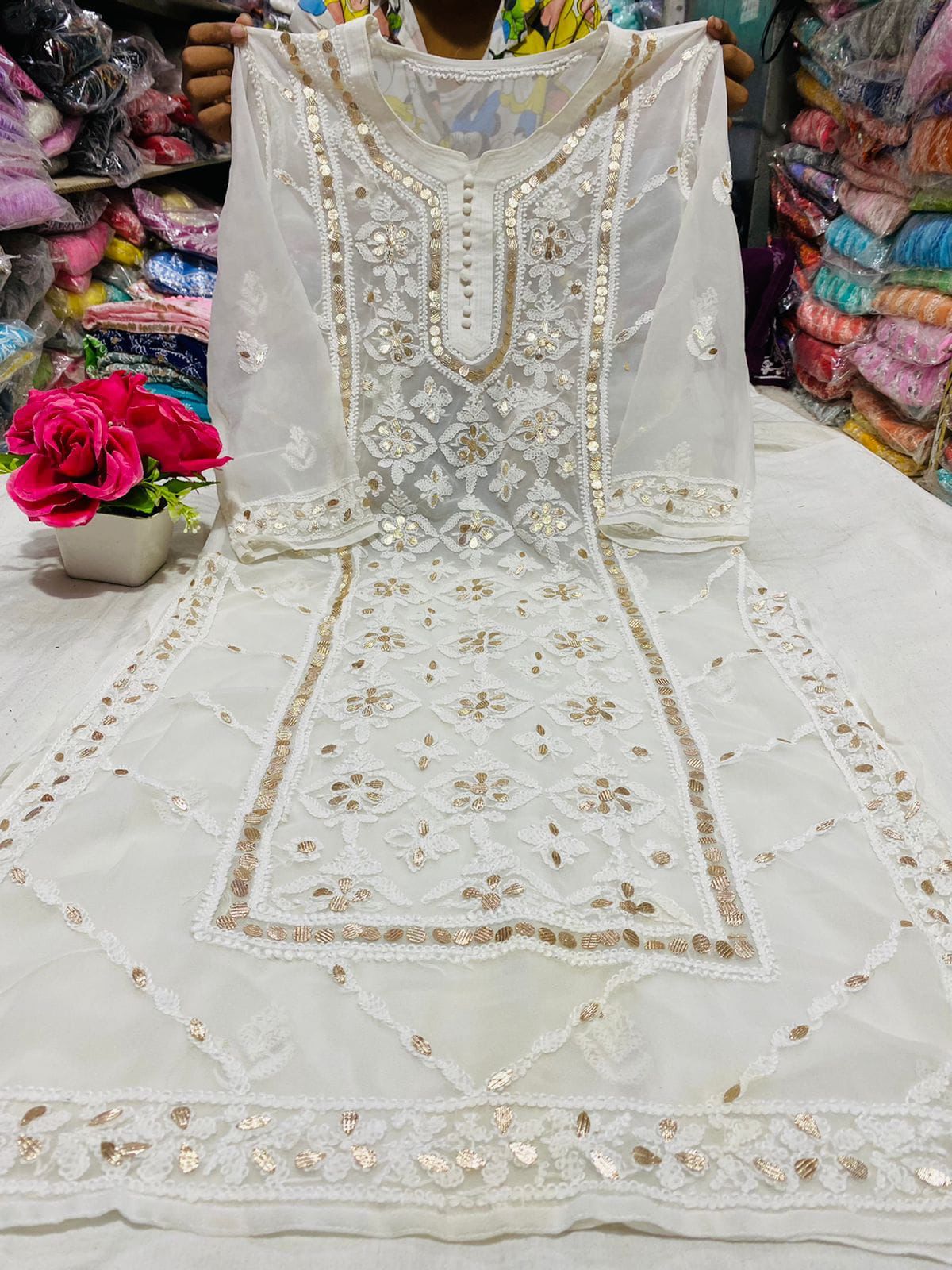 Chikankari Gota Work Kurtis