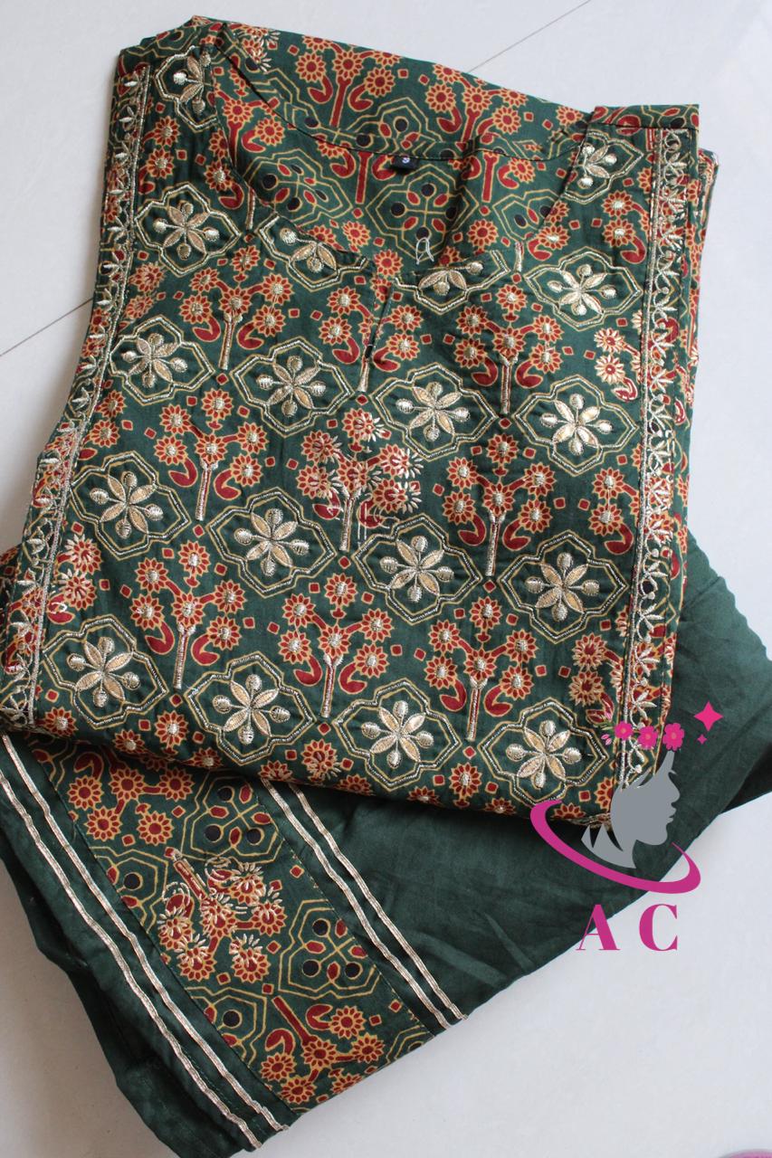 Cotton Printed Stitched Shirt with Palazzo