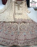 Georgette Sharara Set with heavy embroidery